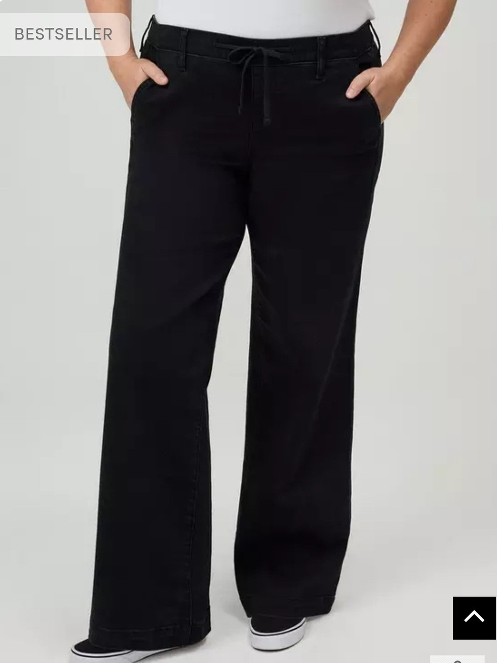 Torrid Wide-Leg Drawstring Black Size 1 NWT